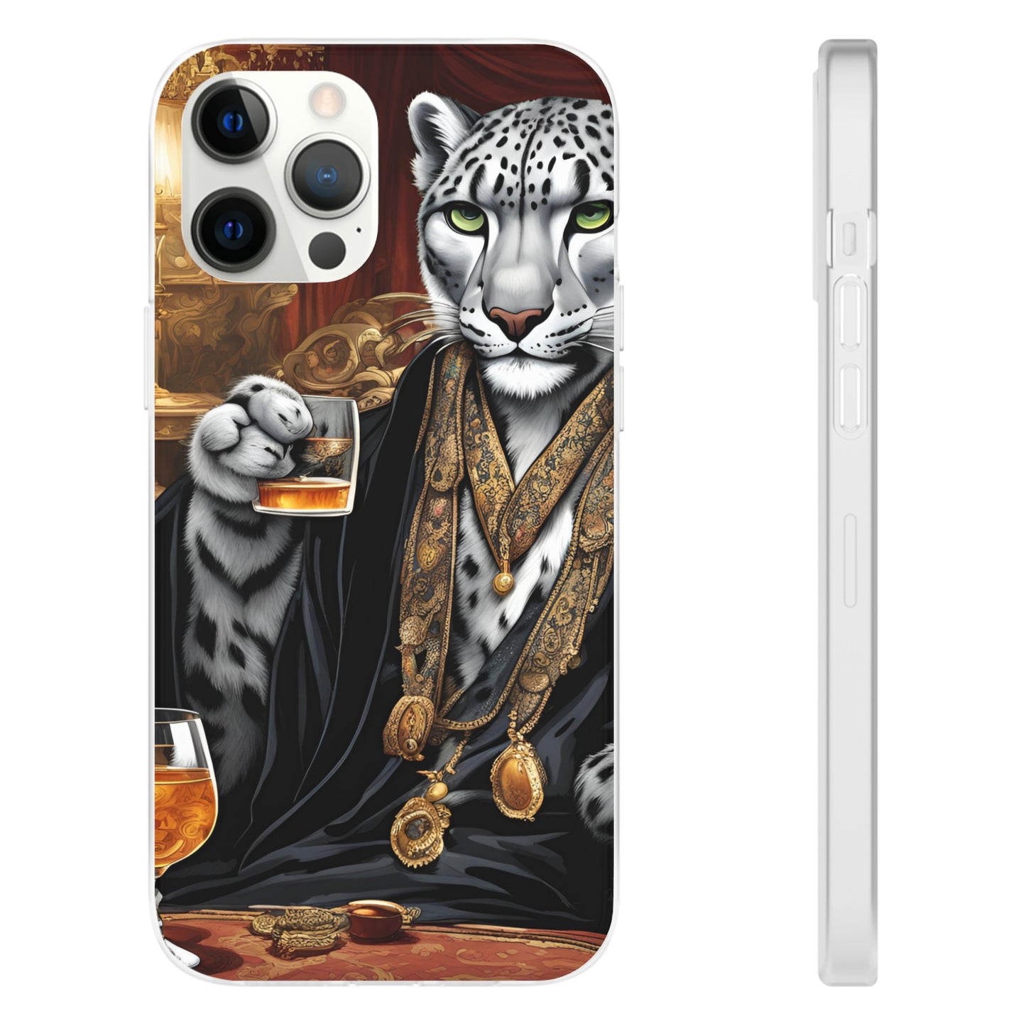 Flexi Whimsical Leopard case for iPhone 15,14,13,12,11,X,  Samsung Galaxy , Phone Cover, Cat Lover Gift, Gift for Him.