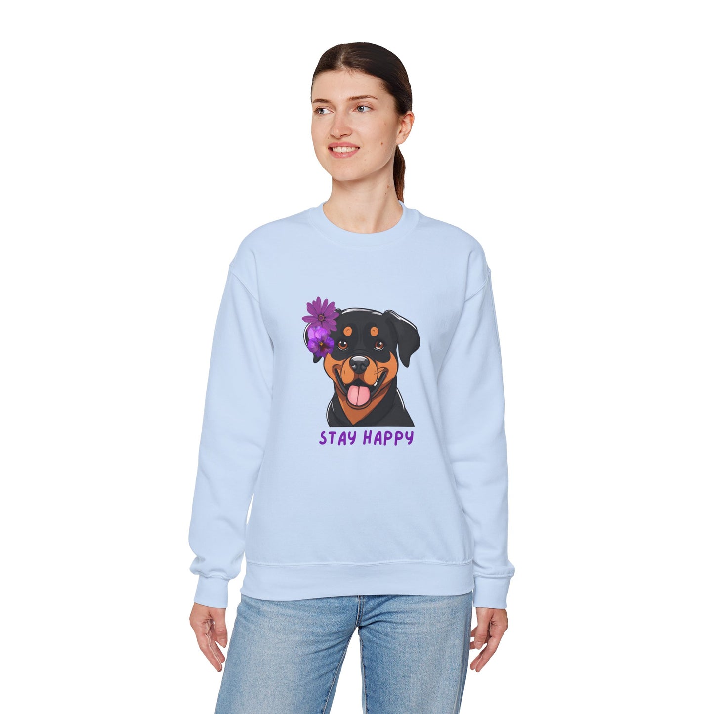 Dog Sweatshirt Cute Rottweiler Dog Lover Unisex Heavy Blend™ Crewneck Sweatshirt