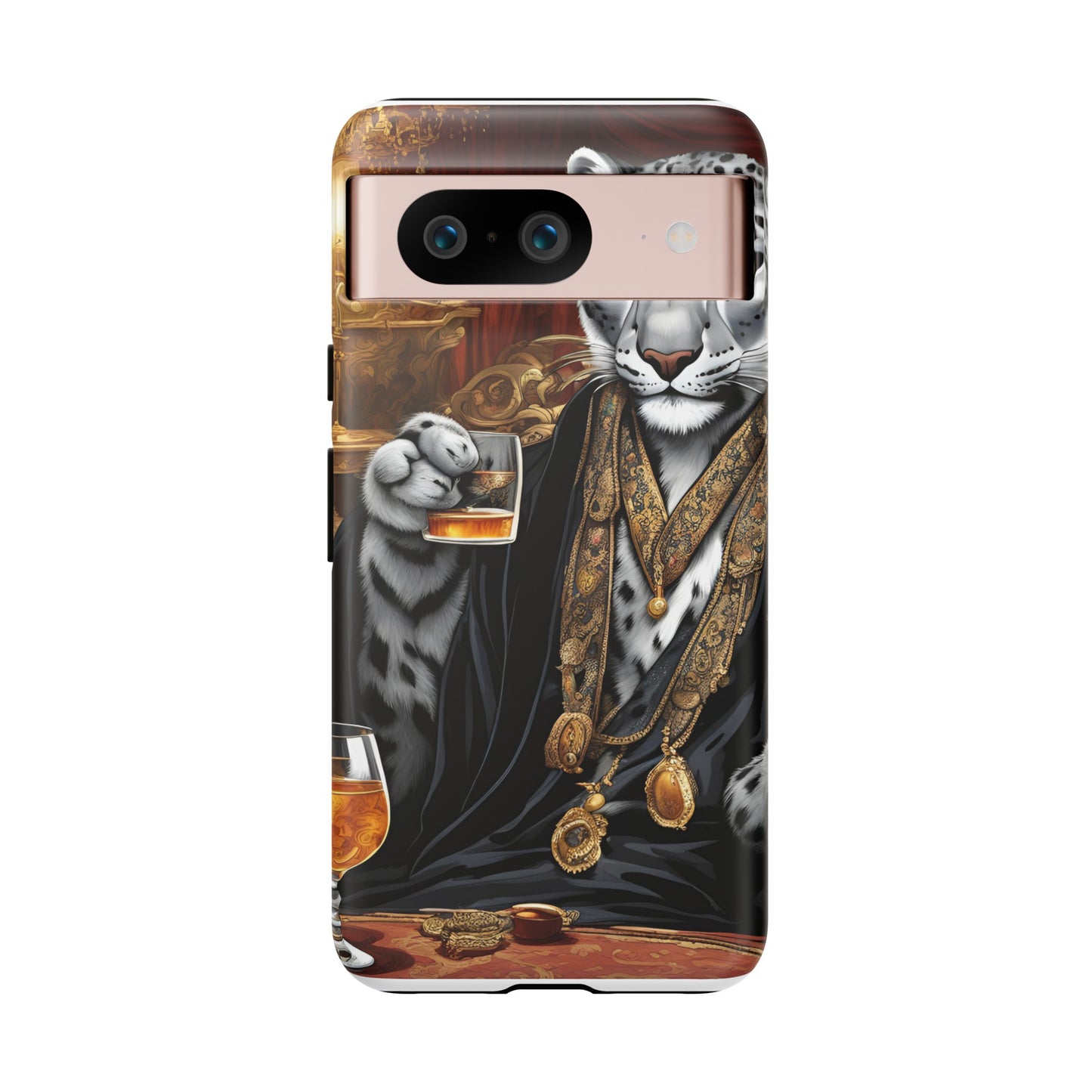 Hard Phone Case Whimsical Leopard Cat Phone Case, iPhone 15 14 13 , Samsung Galaxy Pixel Case,Cat Lover Gift, Gift for him,Gift for her