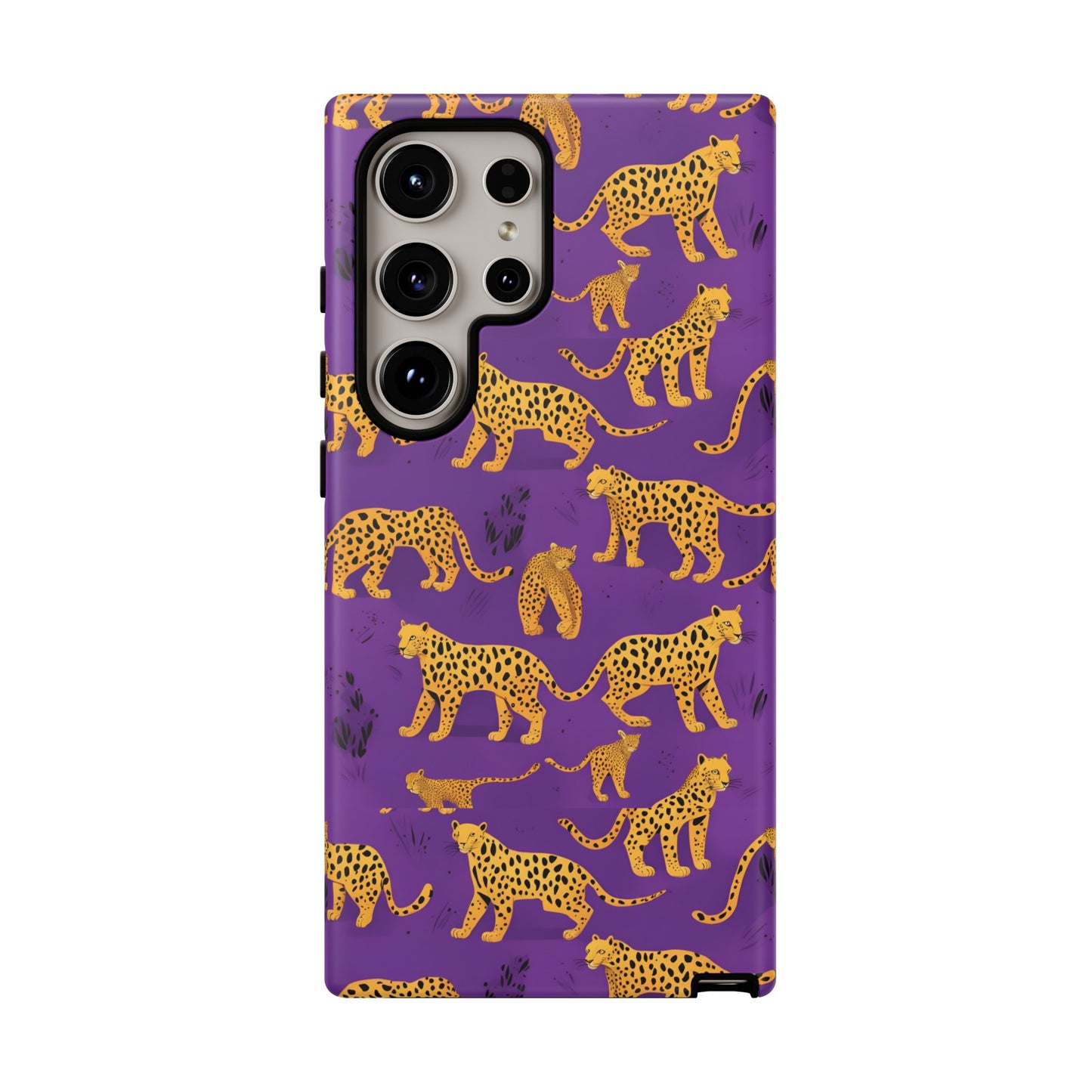 Hard Phone Case Purple Leopard, iPhone 15, 14,13,12,11,X Google Pixel, Samsung Galaxy