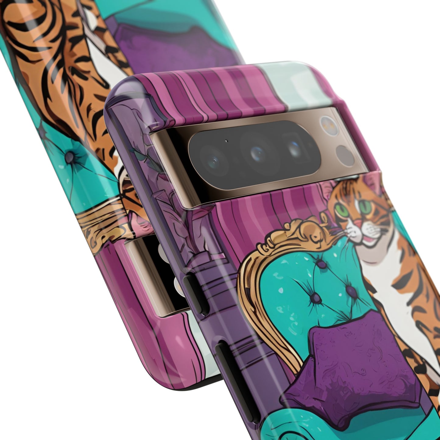 Hard Phone Case Whimsical Cat for iPhone 15, 14,13,12,11,X, Google Pixel, Samsung Galaxy, Cat Lover Gift, Gift for Her, Gift for Mom.