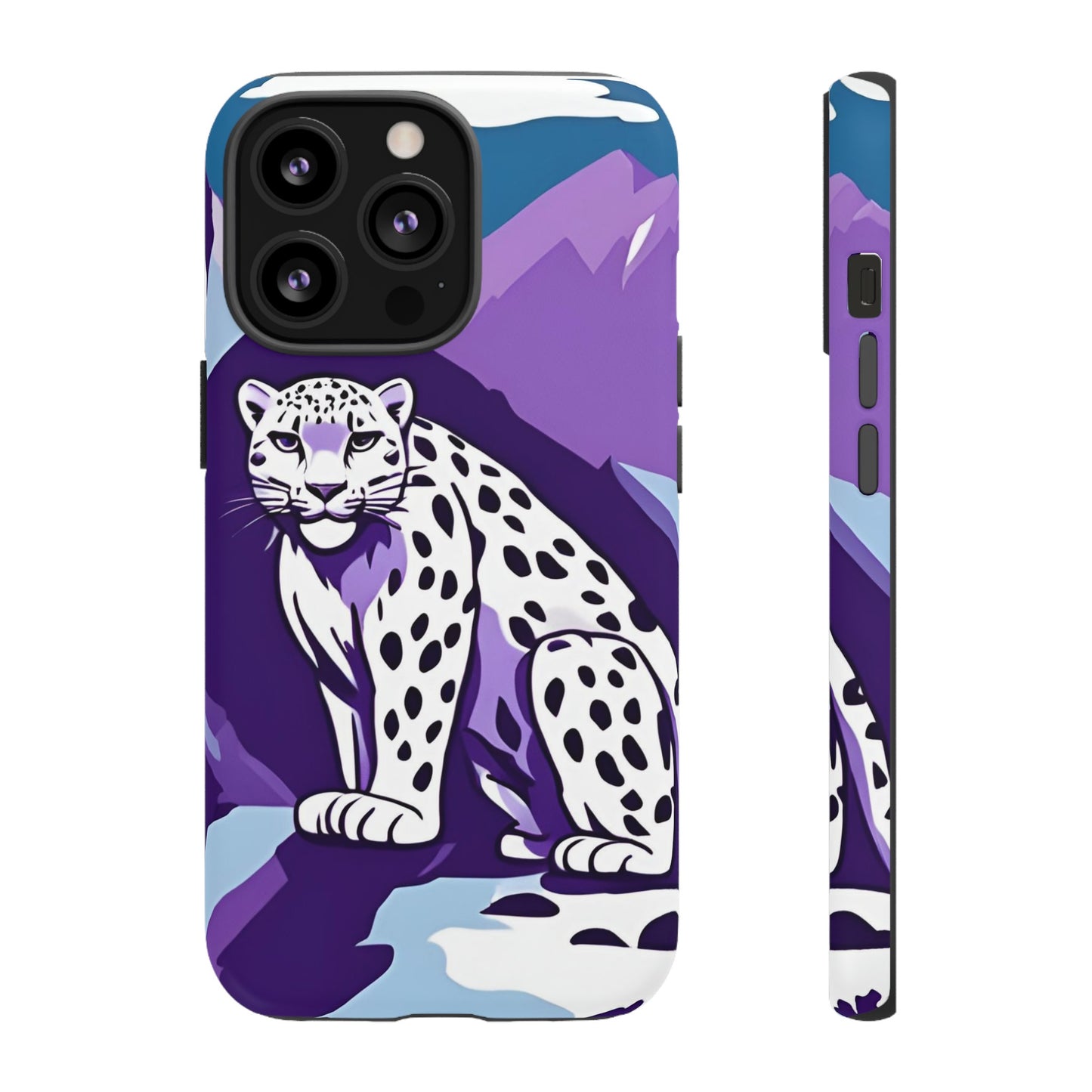 Hard Protective Phone Case,Whimsical Snow Leopard Phone Case, Cat Lover Gift, Gift for her , Gift for him,Gift for Mom, Gift for Dad