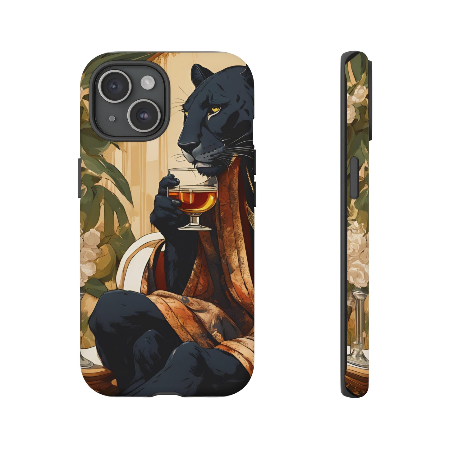 Hard Phone Case Whimsical Leopard Cat Phone Case, iPhone, Google Pixel, Samsung Galaxy Pixel, Cat Lover Gift, Gift for Him, Gift for Her