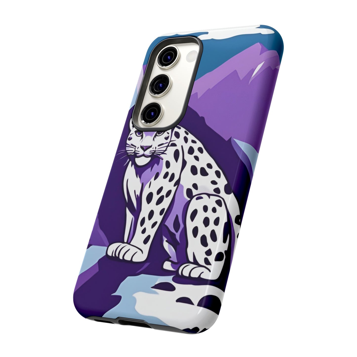 Hard Protective Phone Case,Whimsical Snow Leopard Phone Case, Cat Lover Gift, Gift for her , Gift for him,Gift for Mom, Gift for Dad