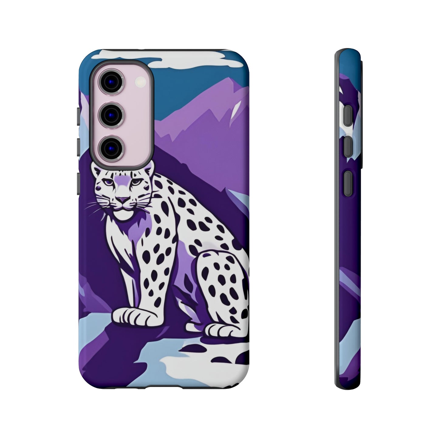 Hard Protective Phone Case,Whimsical Snow Leopard Phone Case, Cat Lover Gift, Gift for her , Gift for him,Gift for Mom, Gift for Dad