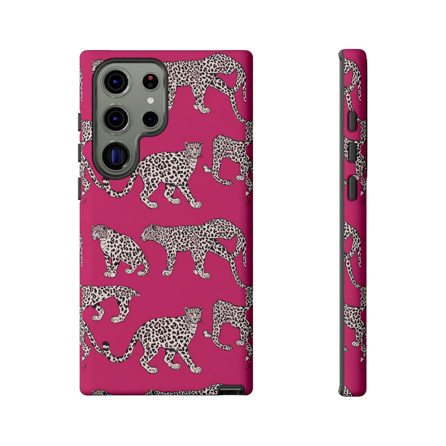 Leopard Pink Hard Phone Case for iPhone, 15, 14,13,12,11,X Google Pixel, Samsung Galaxy Phone. Cat Lover Gift, Gift for Her.