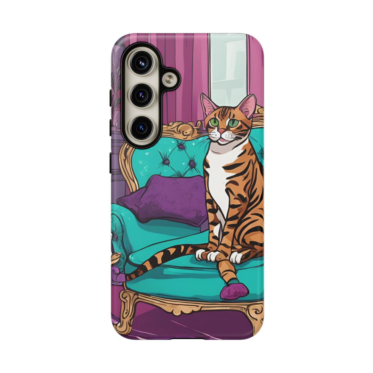 Hard Phone Case Whimsical Cat for iPhone 15, 14,13,12,11,X, Google Pixel, Samsung Galaxy, Cat Lover Gift, Gift for Her, Gift for Mom.