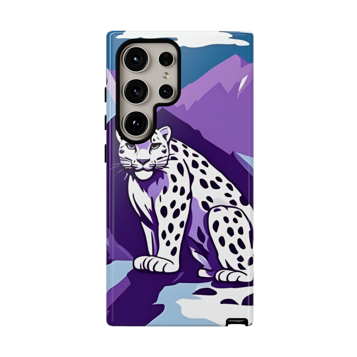 Hard Protective Phone Case,Whimsical Snow Leopard Phone Case, Cat Lover Gift, Gift for her , Gift for him,Gift for Mom, Gift for Dad