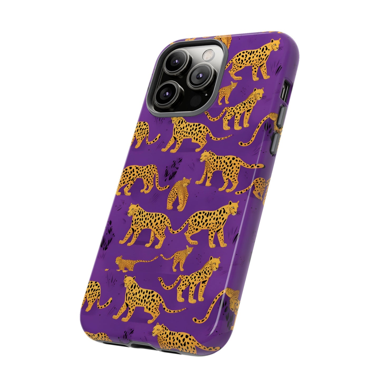 Hard Phone Case Purple Leopard, iPhone 15, 14,13,12,11,X Google Pixel, Samsung Galaxy