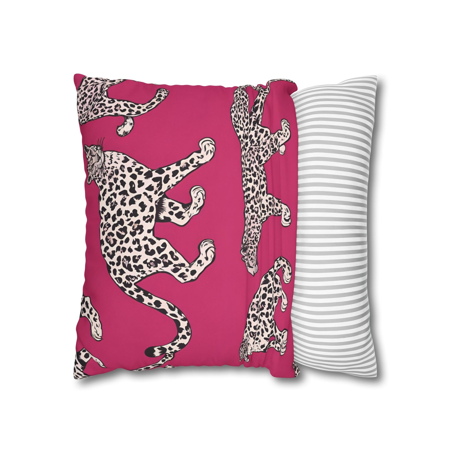 Leopard Pink Cushion Cover, Cat Lover Gift, Home Decor, Gift for Her, Gift for Mom, Birthday Gift, Animal Lover Gift