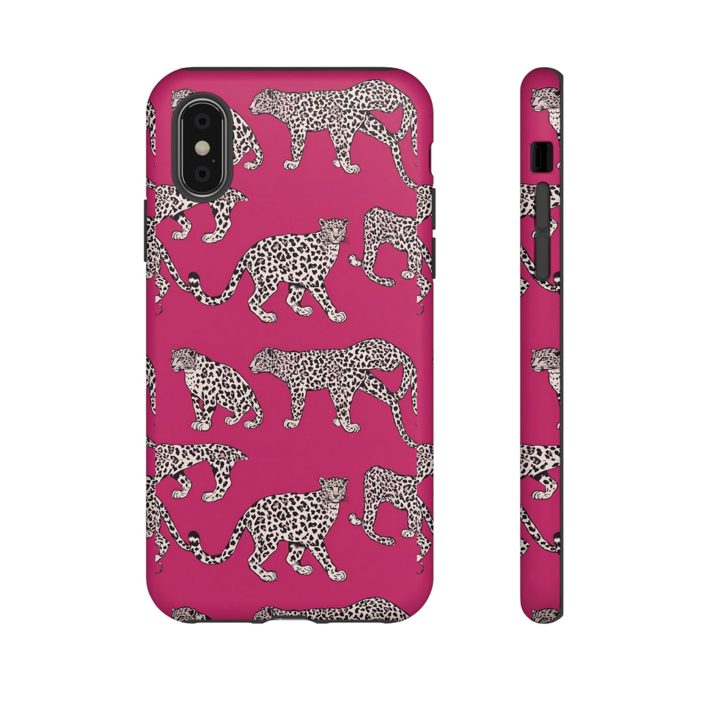 Leopard Pink Hard Phone Case for iPhone, 15, 14,13,12,11,X Google Pixel, Samsung Galaxy Phone. Cat Lover Gift, Gift for Her.