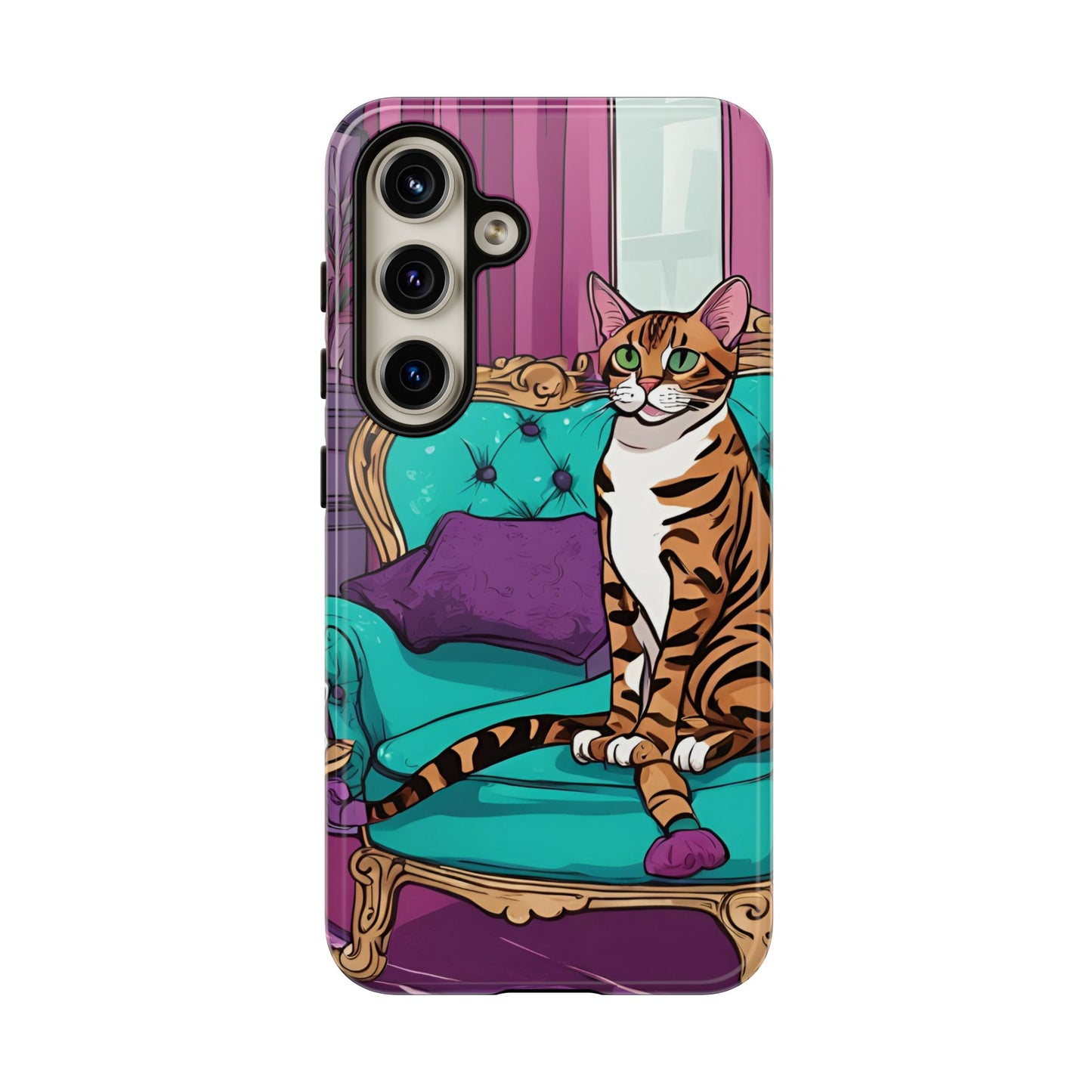 Hard Phone Case Whimsical Cat for iPhone 15, 14,13,12,11,X, Google Pixel, Samsung Galaxy, Cat Lover Gift, Gift for Her, Gift for Mom.