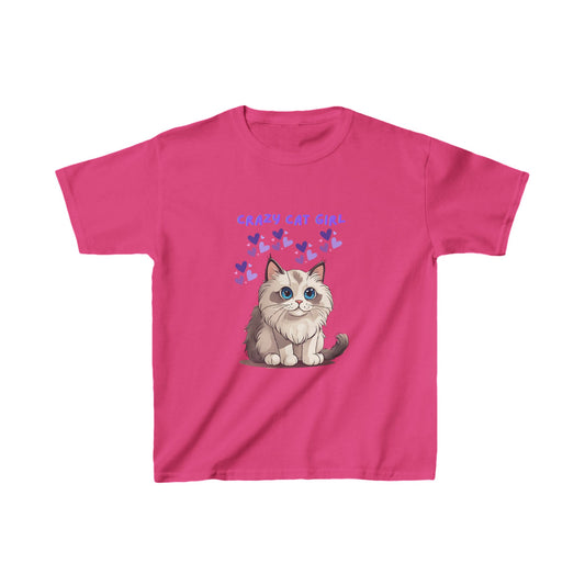 Crazy Cat Girl Shirt, Girl Cat Shirt, Cat Lover Girl Shirt, Cat Lover Kids Shirt, Animal Shirt for Girls, Gift for Girl, Kids Clothing