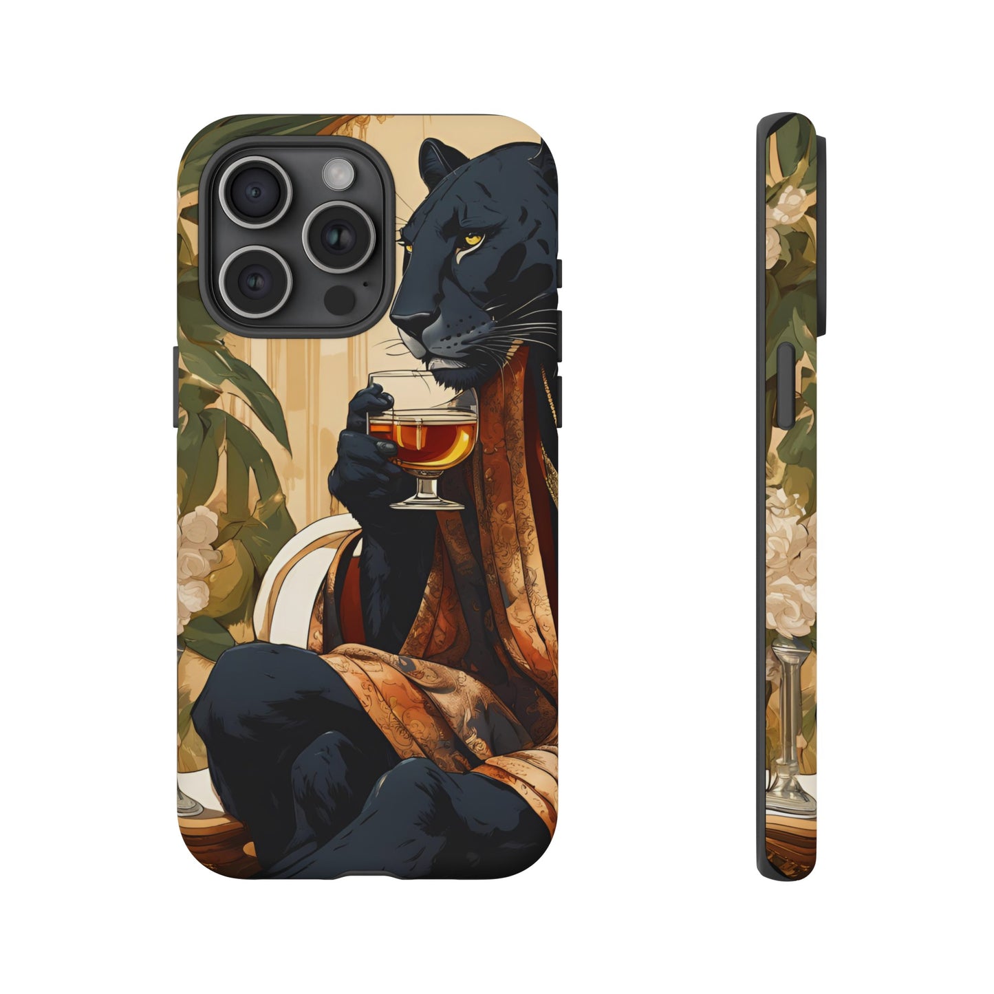 Hard Phone Case Whimsical Leopard Cat Phone Case, iPhone, Google Pixel, Samsung Galaxy Pixel, Cat Lover Gift, Gift for Him, Gift for Her