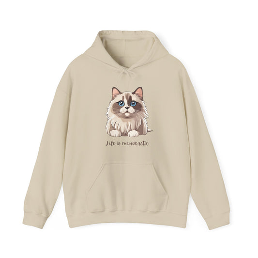 Cute Ragdoll Life is Meowtastic Unisex Heavy Blend™ Hooded Sweatshirt