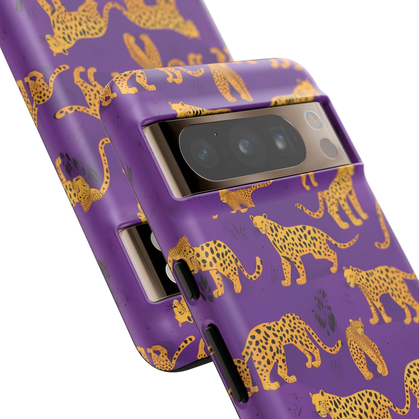 Hard Phone Case Purple Leopard, iPhone 15, 14,13,12,11,X Google Pixel, Samsung Galaxy