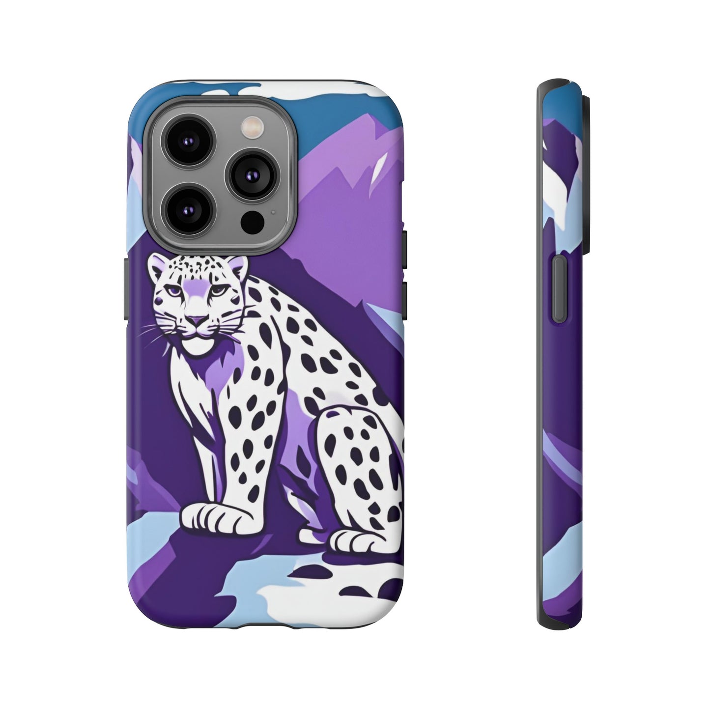 Hard Protective Phone Case,Whimsical Snow Leopard Phone Case, Cat Lover Gift, Gift for her , Gift for him,Gift for Mom, Gift for Dad