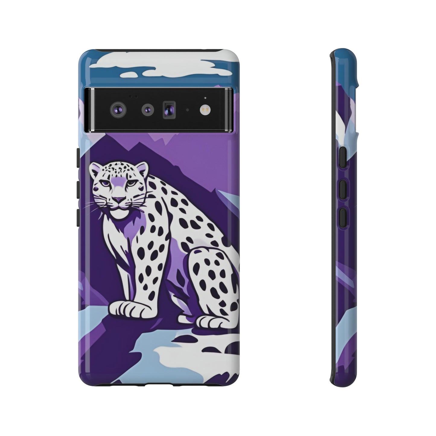 Hard Protective Phone Case,Whimsical Snow Leopard Phone Case, Cat Lover Gift, Gift for her , Gift for him,Gift for Mom, Gift for Dad