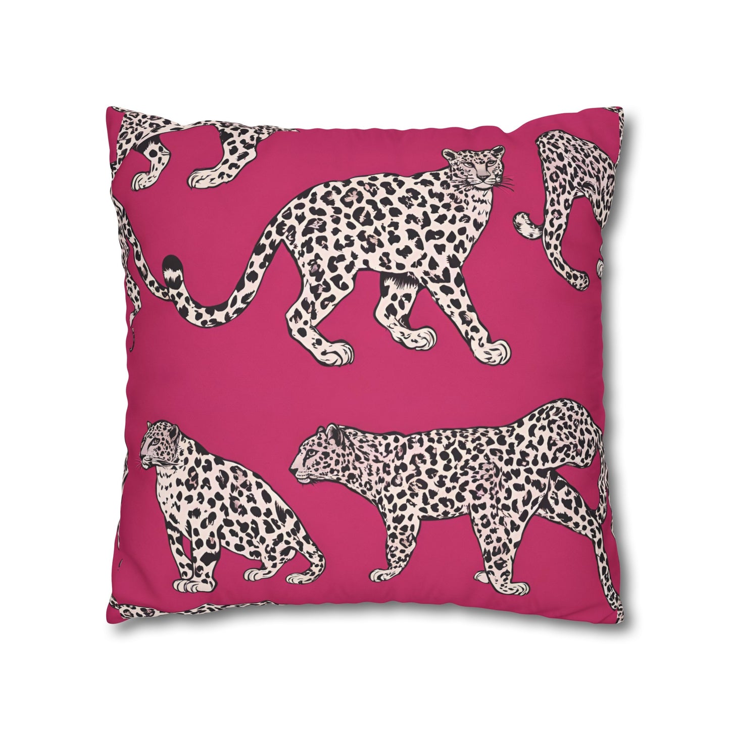 Leopard Pink Cushion Cover, Cat Lover Gift, Home Decor, Gift for Her, Gift for Mom, Birthday Gift, Animal Lover Gift