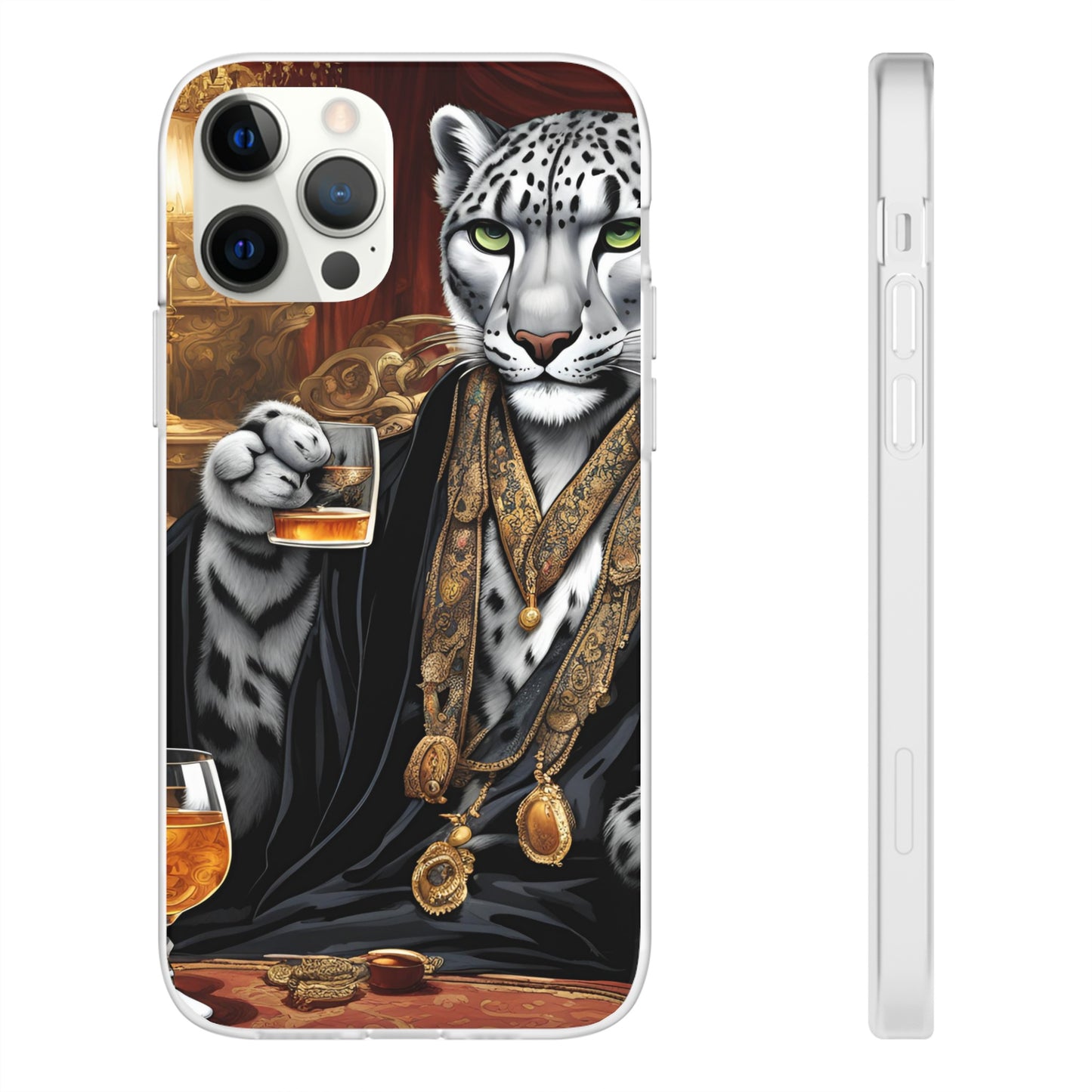 Flexi Whimsical Leopard case for iPhone 15,14,13,12,11,X,  Samsung Galaxy , Phone Cover, Cat Lover Gift, Gift for Him.