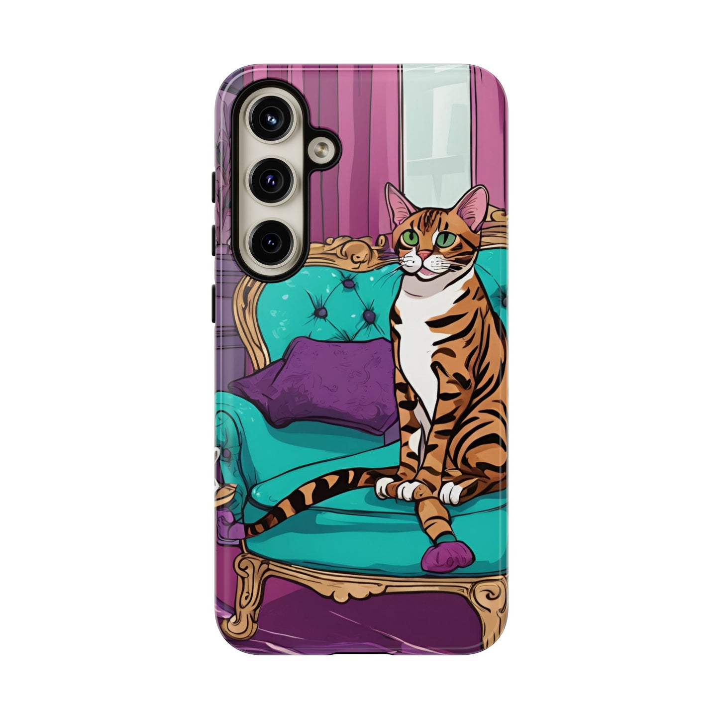 Hard Phone Case Whimsical Cat for iPhone 15, 14,13,12,11,X, Google Pixel, Samsung Galaxy, Cat Lover Gift, Gift for Her, Gift for Mom.