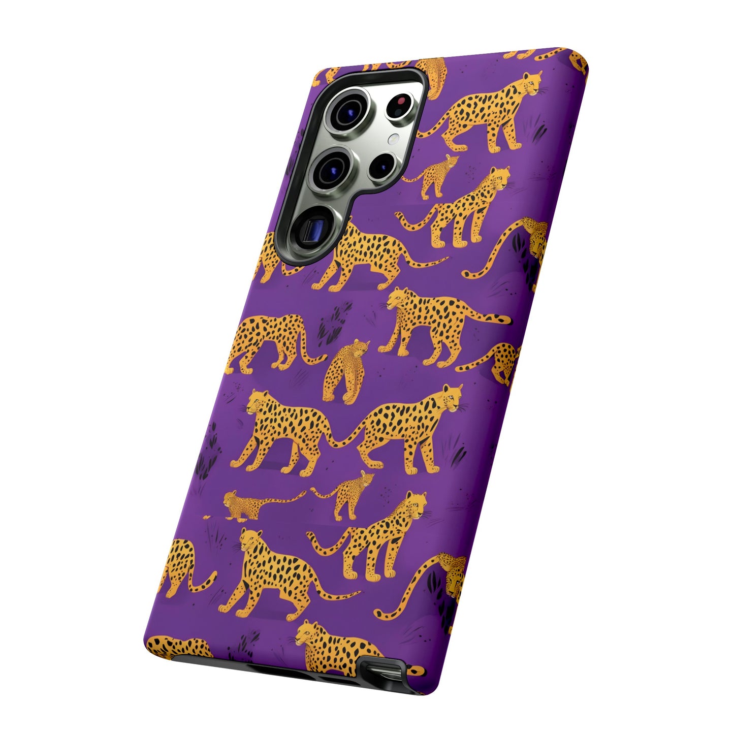 Hard Phone Case Purple Leopard, iPhone 15, 14,13,12,11,X Google Pixel, Samsung Galaxy