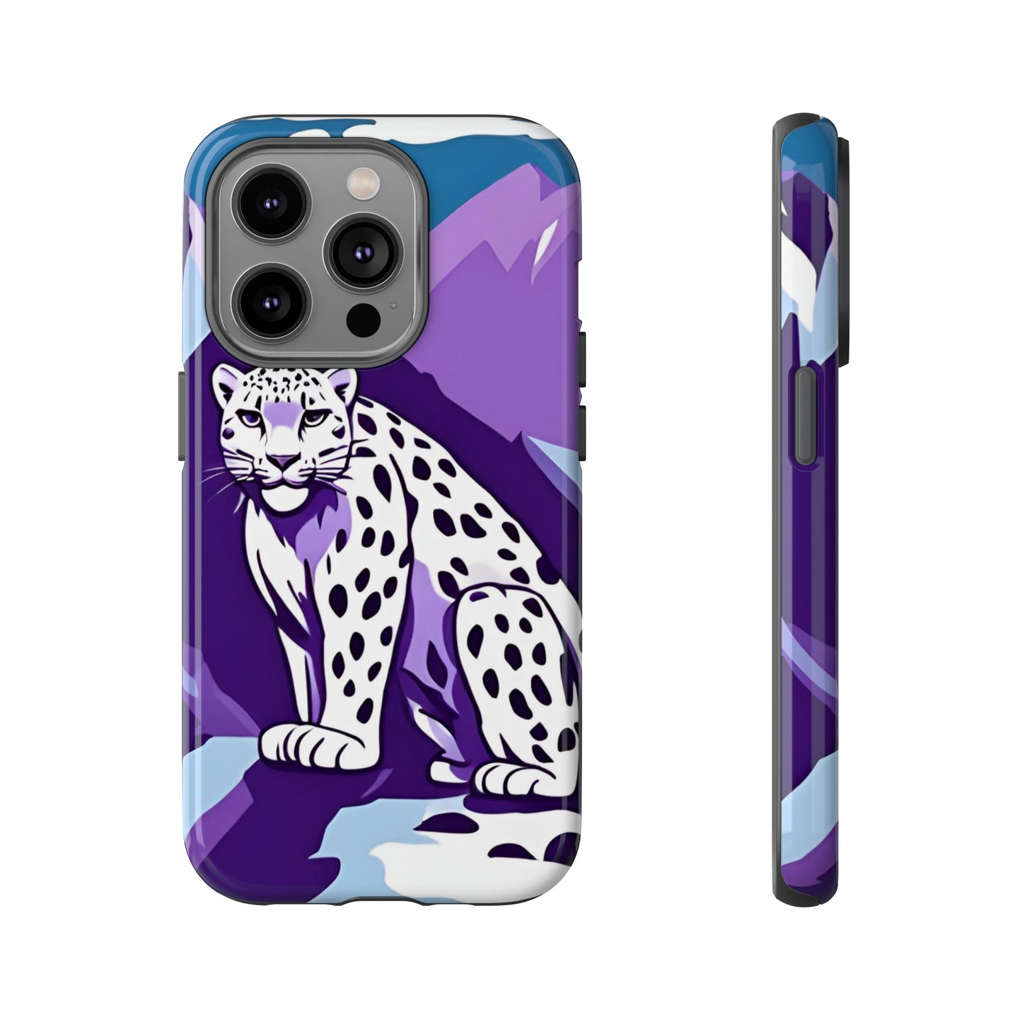 Hard Protective Phone Case,Whimsical Snow Leopard Phone Case, Cat Lover Gift, Gift for her , Gift for him,Gift for Mom, Gift for Dad