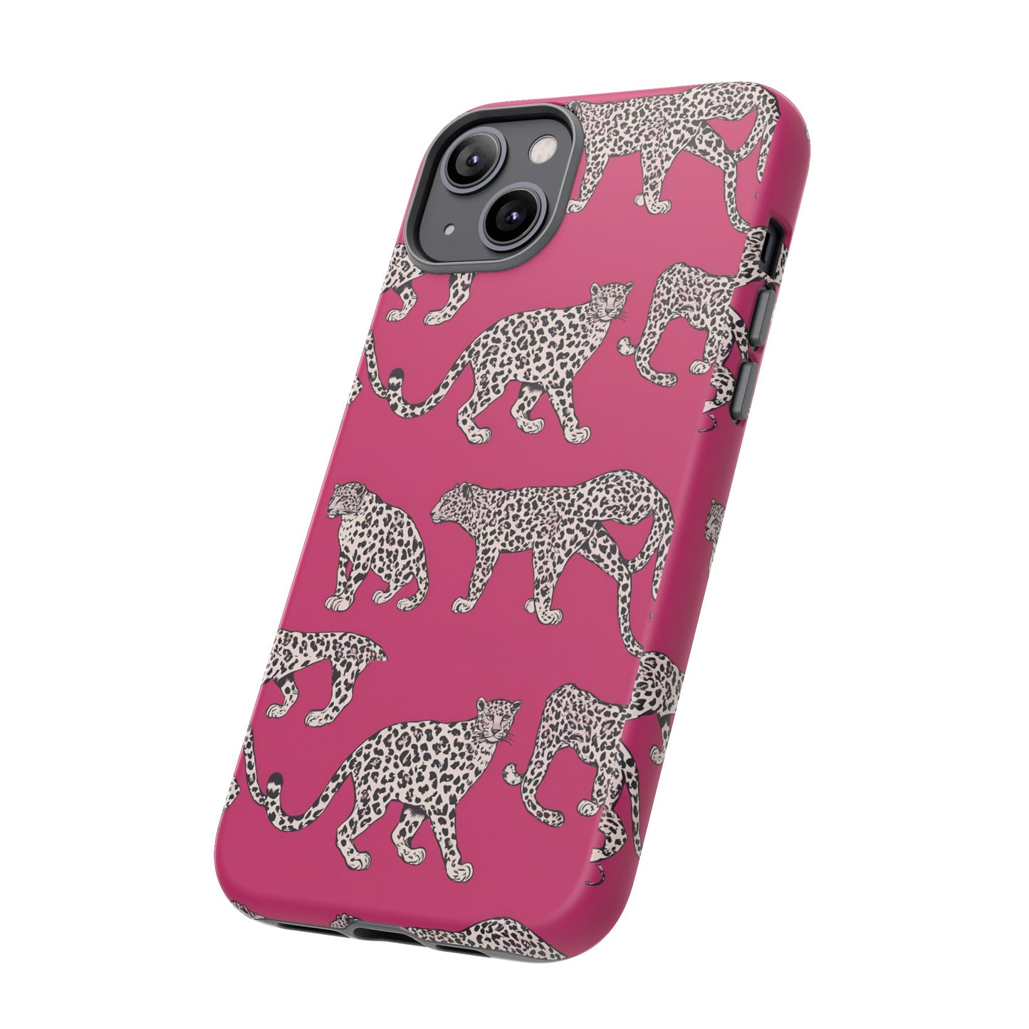 Leopard Pink Hard Phone Case for iPhone, 15, 14,13,12,11,X Google Pixel, Samsung Galaxy Phone. Cat Lover Gift, Gift for Her.