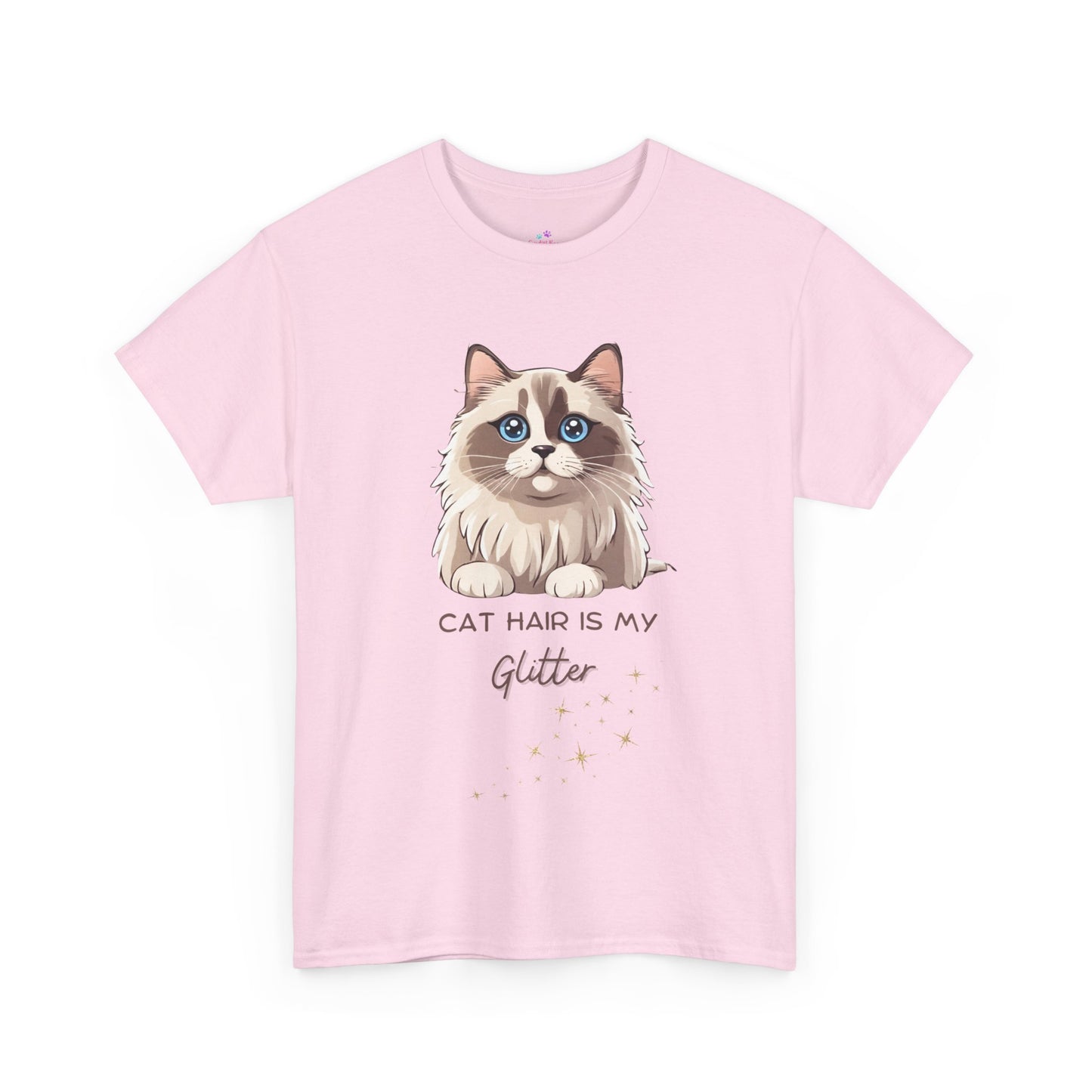 Cat T-Shirt, Hair is My Glitter Ragdoll Unisex Jersey Short Sleeve Cat T-Shirt