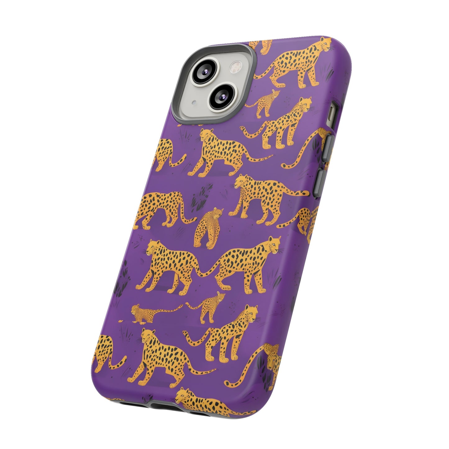 Hard Phone Case Purple Leopard, iPhone 15, 14,13,12,11,X Google Pixel, Samsung Galaxy