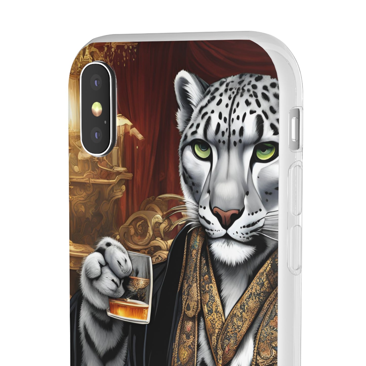 Flexi Whimsical Leopard case for iPhone 15,14,13,12,11,X,  Samsung Galaxy , Phone Cover, Cat Lover Gift, Gift for Him.