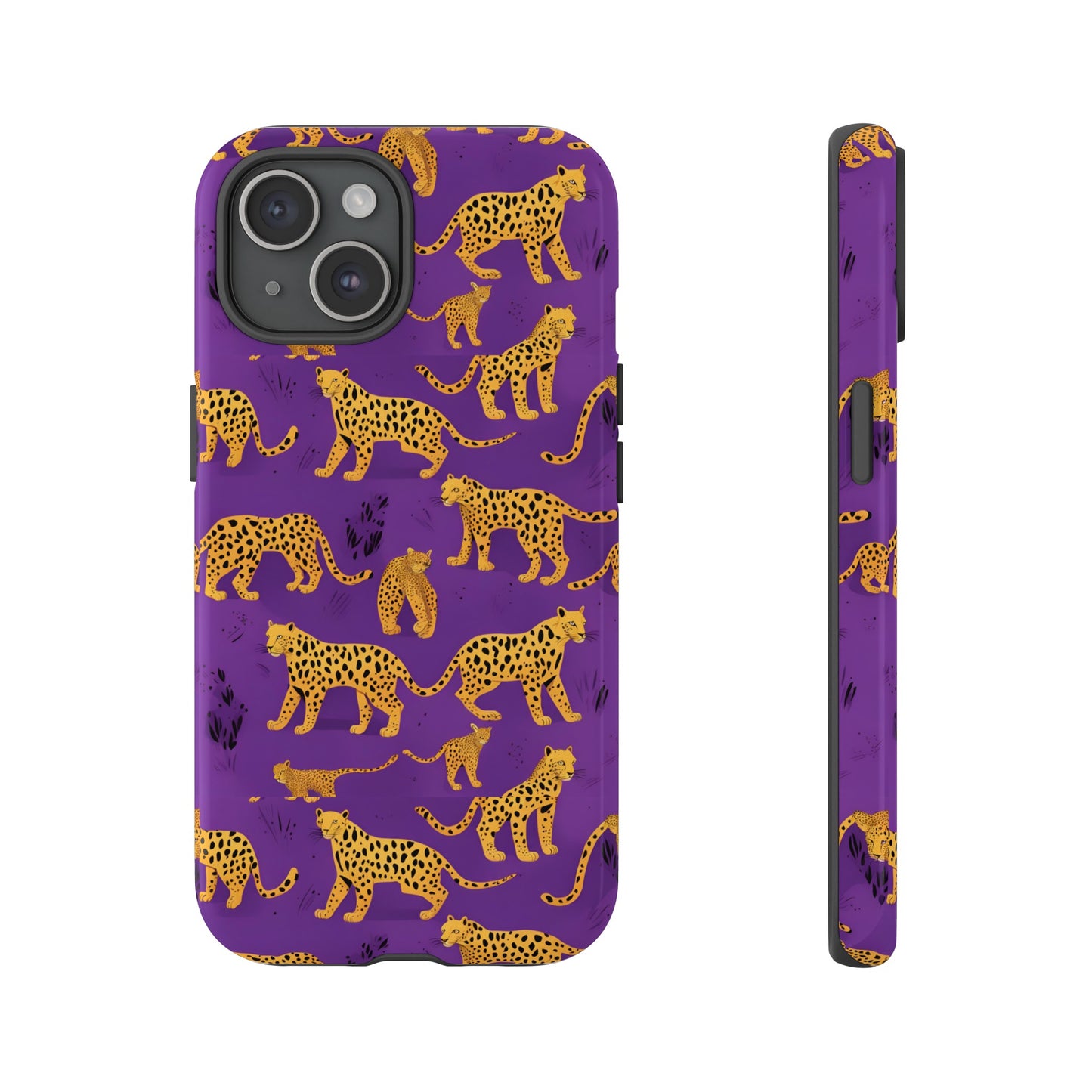 Hard Phone Case Purple Leopard, iPhone 15, 14,13,12,11,X Google Pixel, Samsung Galaxy