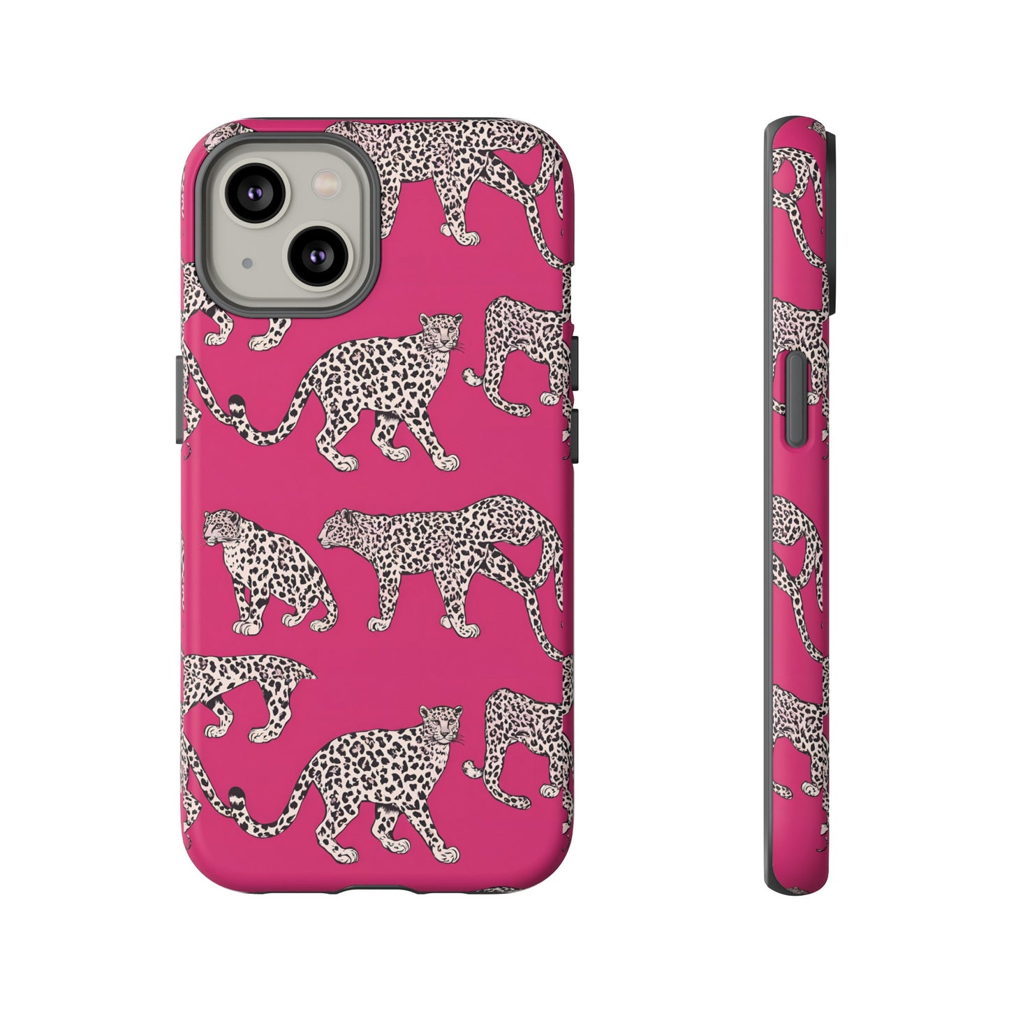 Leopard Pink Hard Phone Case for iPhone, 15, 14,13,12,11,X Google Pixel, Samsung Galaxy Phone. Cat Lover Gift, Gift for Her.