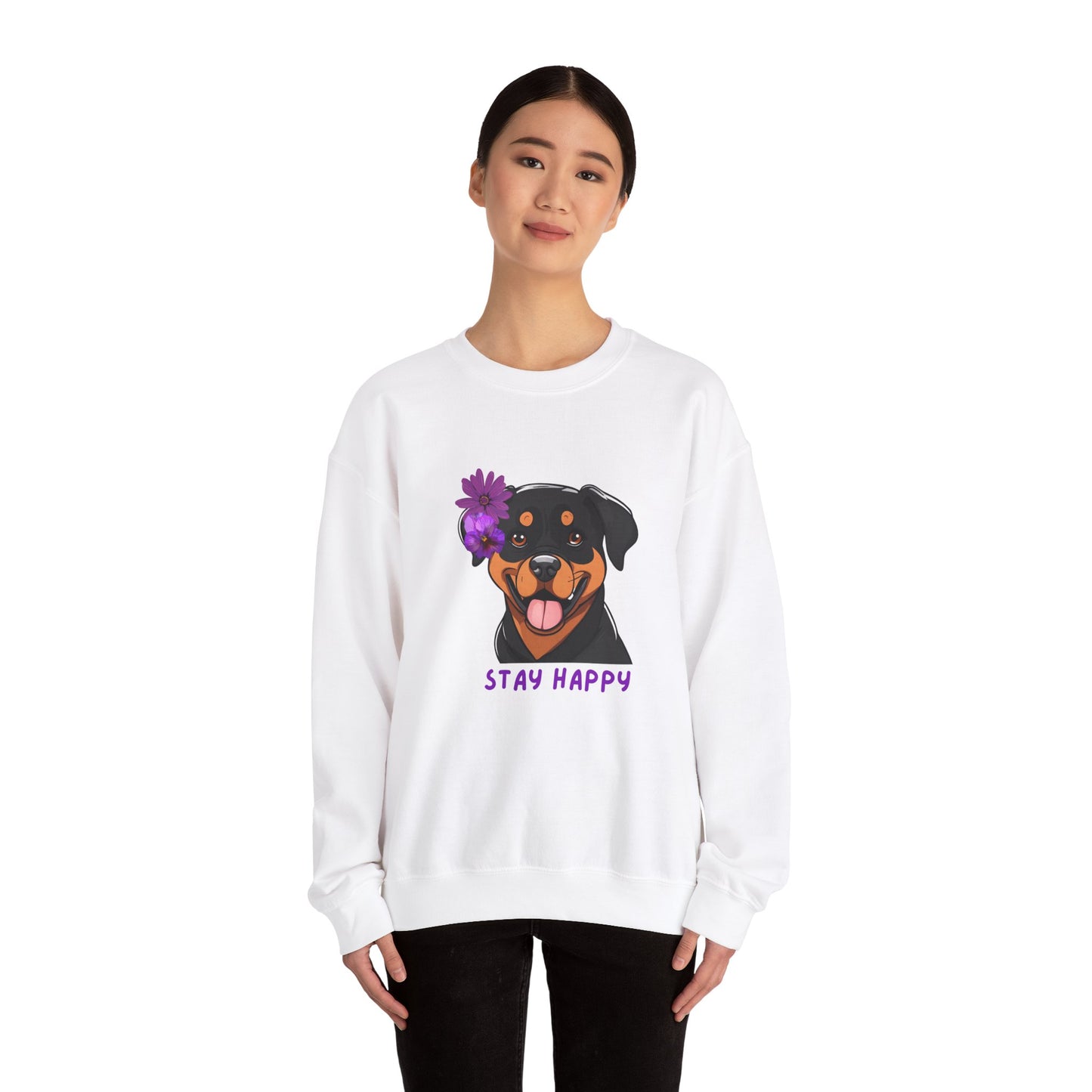 Dog Sweatshirt Cute Rottweiler Dog Lover Unisex Heavy Blend™ Crewneck Sweatshirt