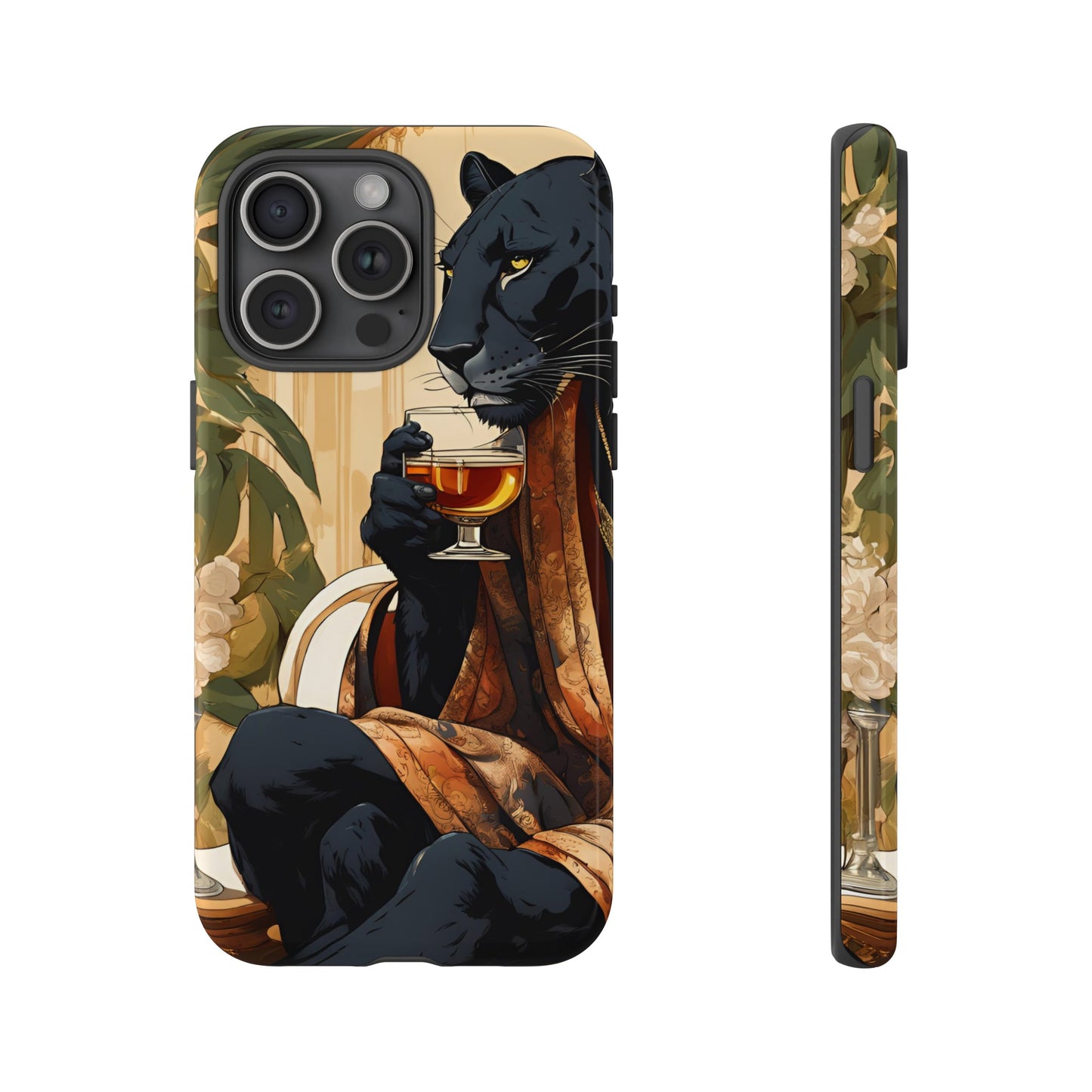 Hard Phone Case Whimsical Leopard Cat Phone Case, iPhone, Google Pixel, Samsung Galaxy Pixel, Cat Lover Gift, Gift for Him, Gift for Her