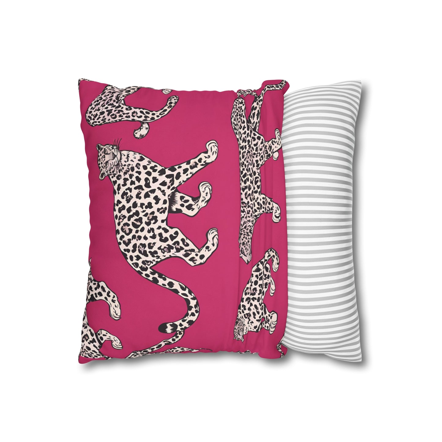 Leopard Pink Cushion Cover, Cat Lover Gift, Home Decor, Gift for Her, Gift for Mom, Birthday Gift, Animal Lover Gift