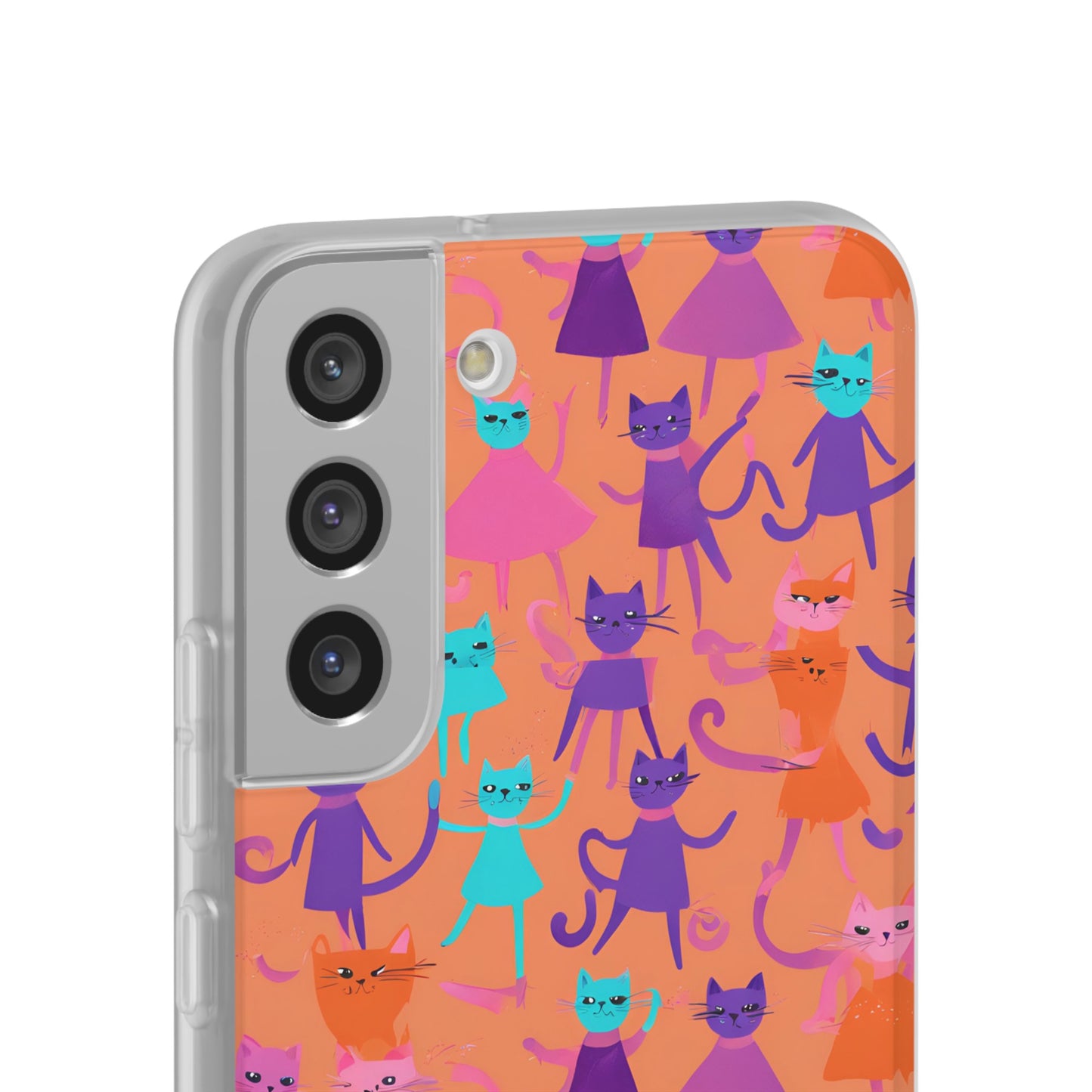 Flexi Cat Phone Case, iPhone 15 14 13 , Samsung Galaxy Pixel Protective Case,Cat Lover Gift, Cat Lover Phone Case, Gift for Her, Gift for Kids