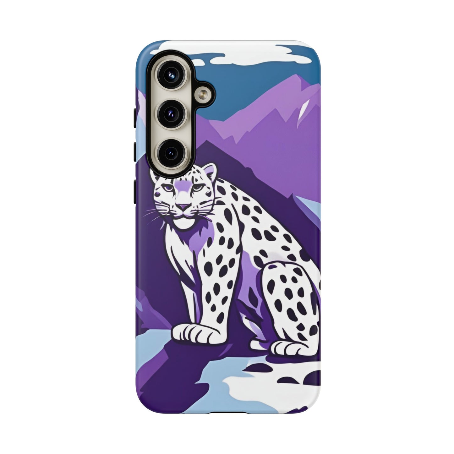 Hard Protective Phone Case,Whimsical Snow Leopard Phone Case, Cat Lover Gift, Gift for her , Gift for him,Gift for Mom, Gift for Dad