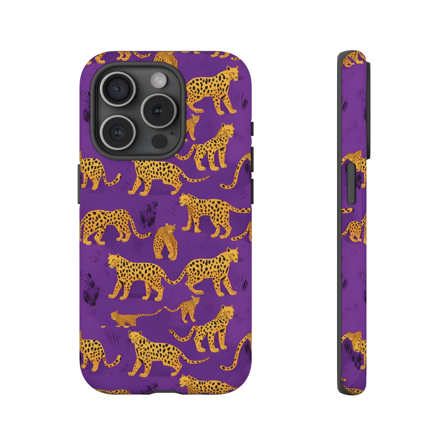 Hard Phone Case Purple Leopard, iPhone 15, 14,13,12,11,X Google Pixel, Samsung Galaxy