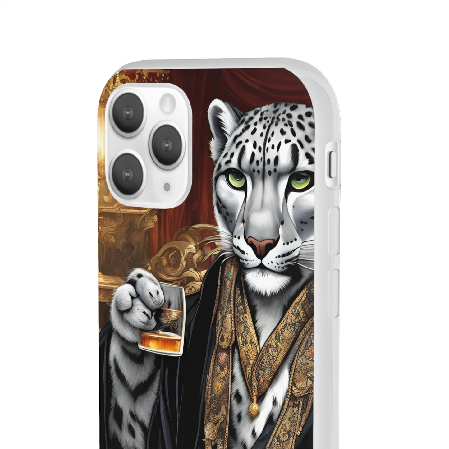 Flexi Whimsical Leopard case for iPhone 15,14,13,12,11,X,  Samsung Galaxy , Phone Cover, Cat Lover Gift, Gift for Him.