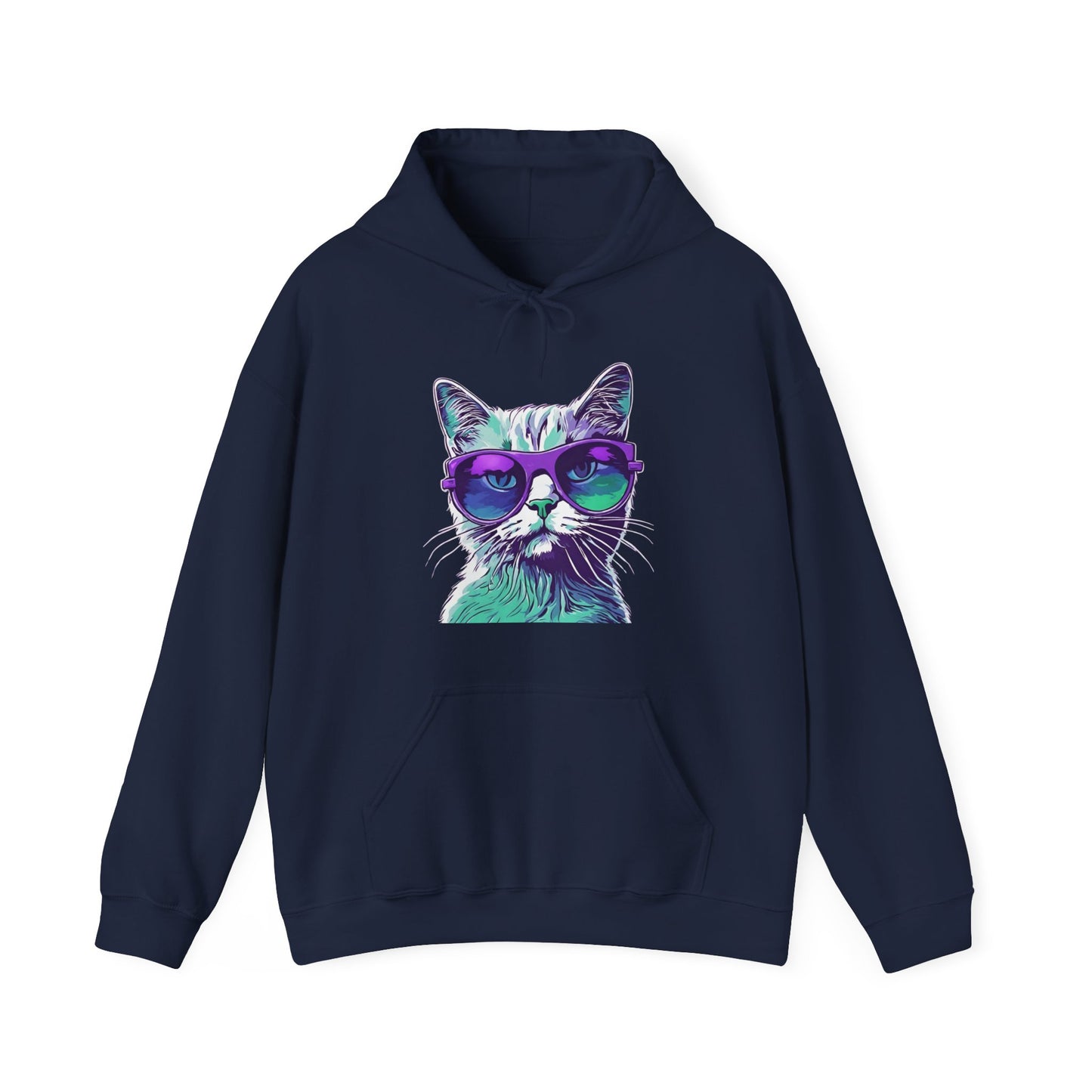 Colourful Cat Hoodie, Hoodie for Women, Women's Hoody, Cat Clothing for Women.