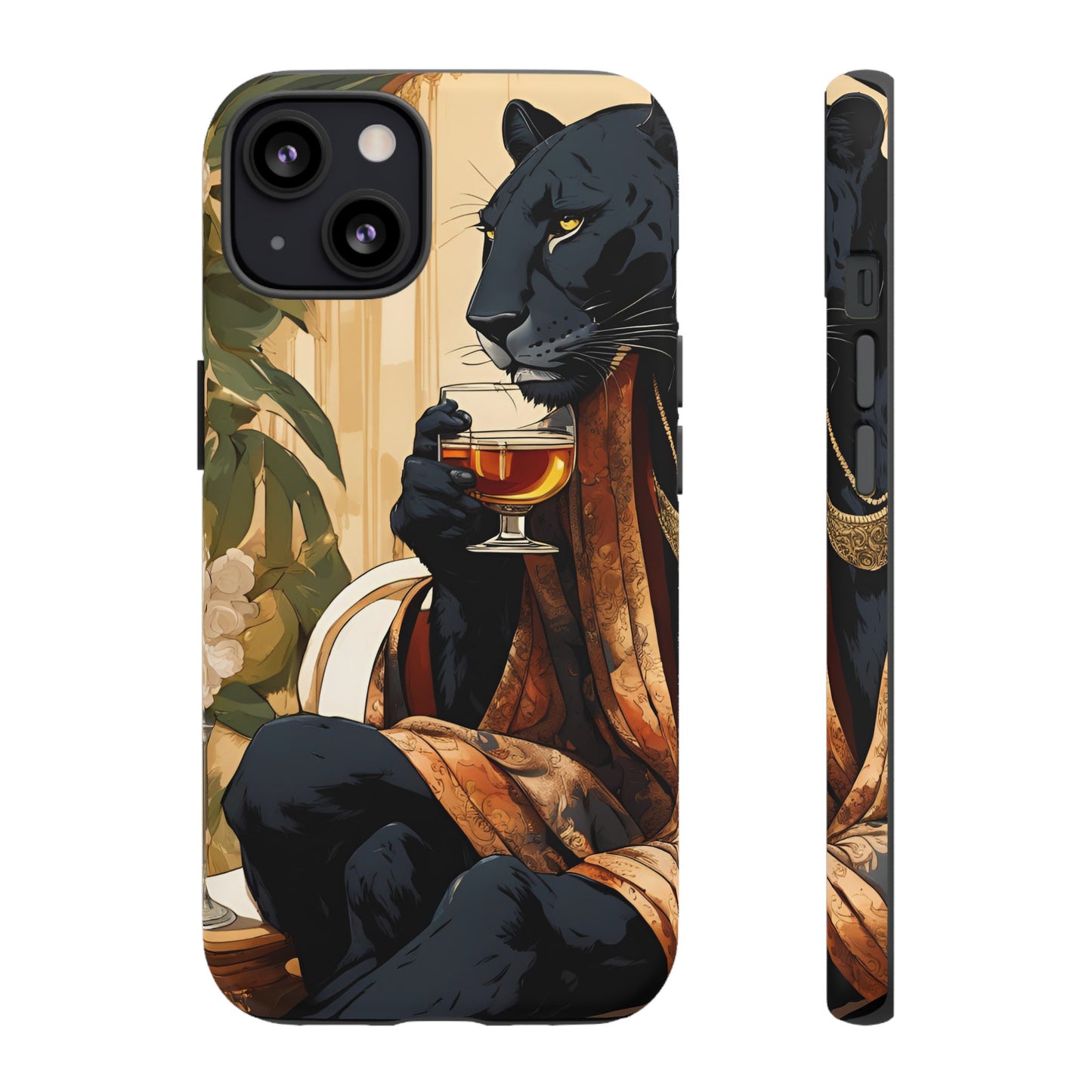 Hard Phone Case Whimsical Leopard Cat Phone Case, iPhone, Google Pixel, Samsung Galaxy Pixel, Cat Lover Gift, Gift for Him, Gift for Her