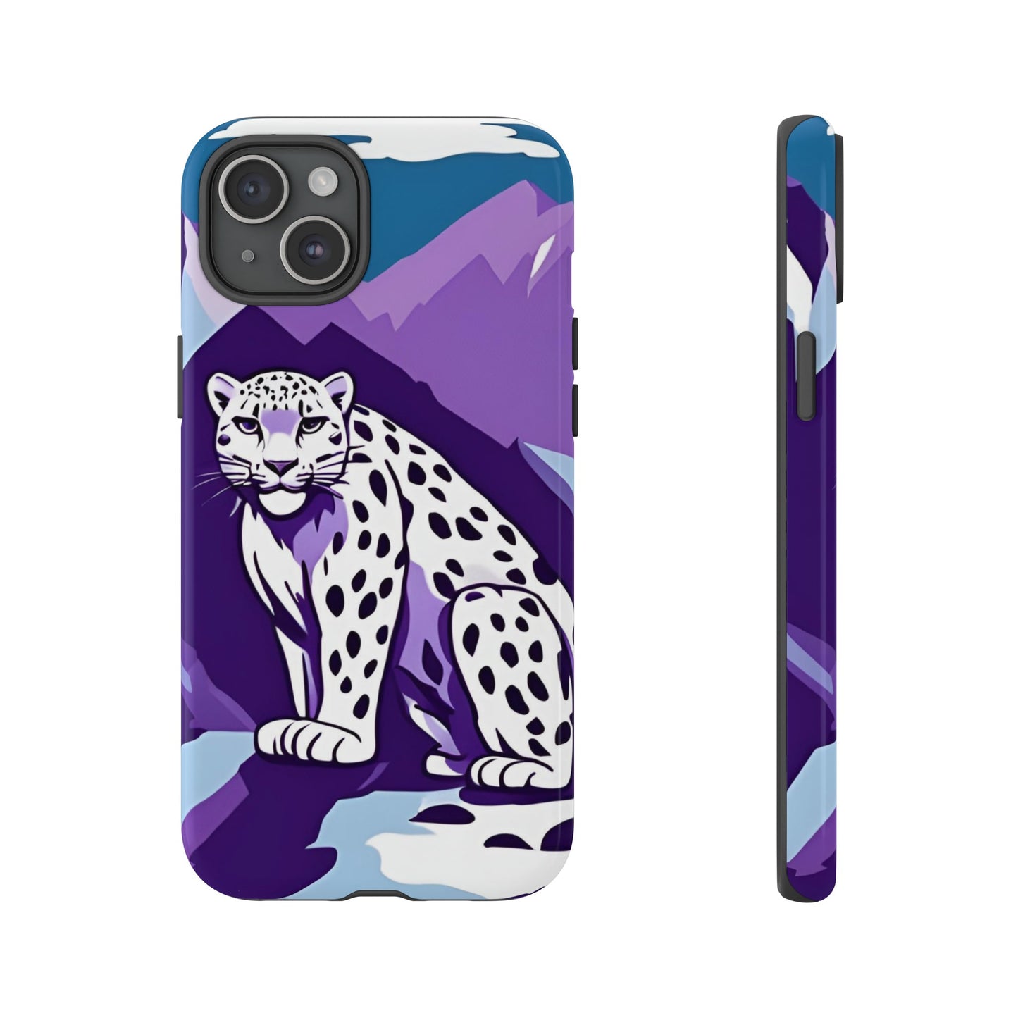 Hard Protective Phone Case,Whimsical Snow Leopard Phone Case, Cat Lover Gift, Gift for her , Gift for him,Gift for Mom, Gift for Dad