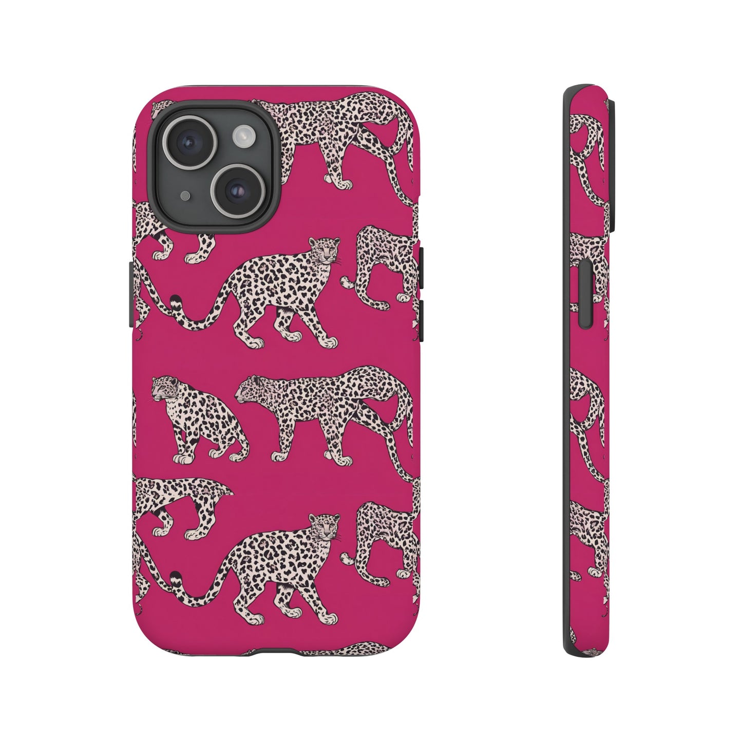 Leopard Pink Hard Phone Case for iPhone, 15, 14,13,12,11,X Google Pixel, Samsung Galaxy Phone. Cat Lover Gift, Gift for Her.