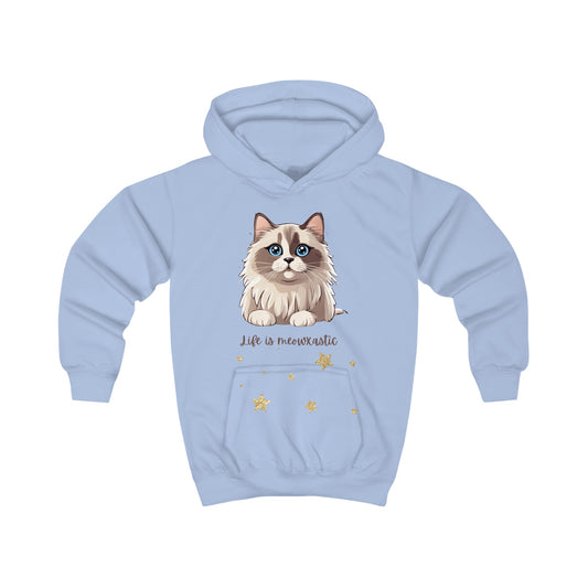 Cute Ragdoll Life is Meowtastic Kids Hoodie