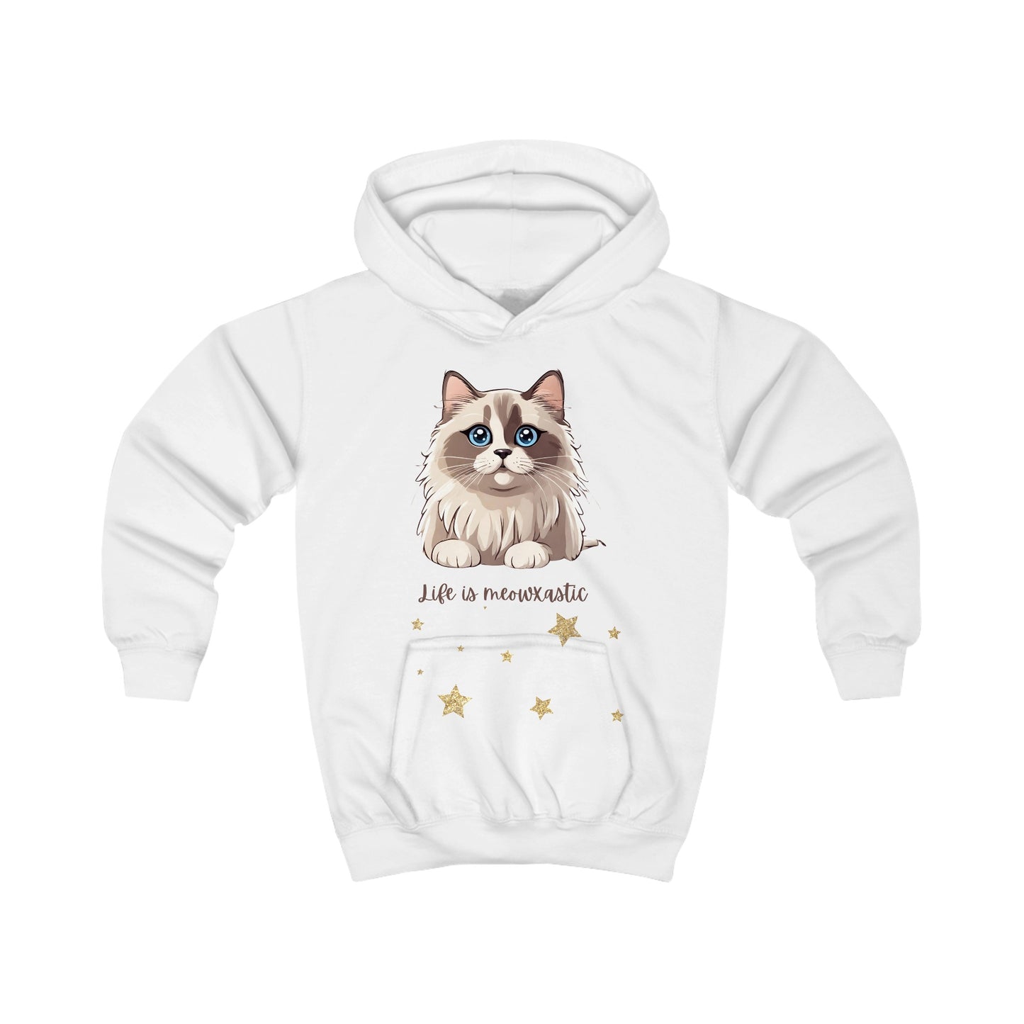 Cute Ragdoll Life is Meowtastic Kids Hoodie