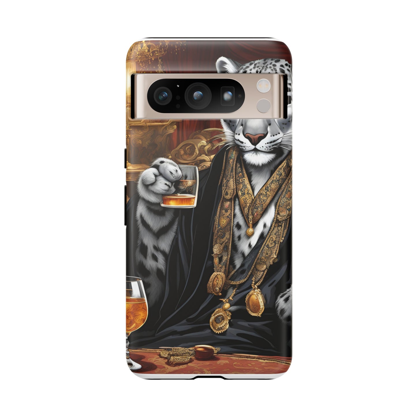 Hard Phone Case Whimsical Leopard Cat Phone Case, iPhone 15 14 13 , Samsung Galaxy Pixel Case,Cat Lover Gift, Gift for him,Gift for her