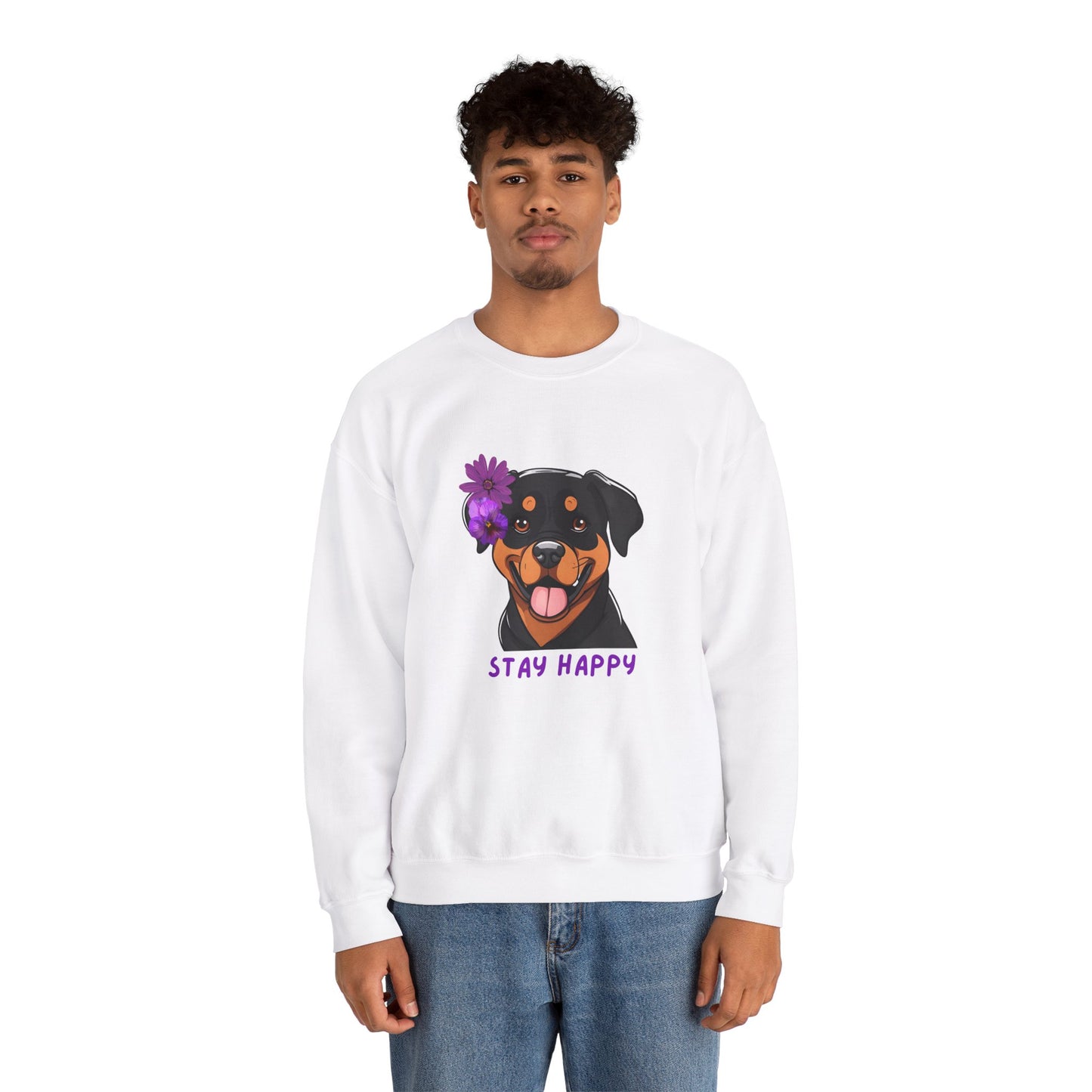 Dog Sweatshirt Cute Rottweiler Dog Lover Unisex Heavy Blend™ Crewneck Sweatshirt