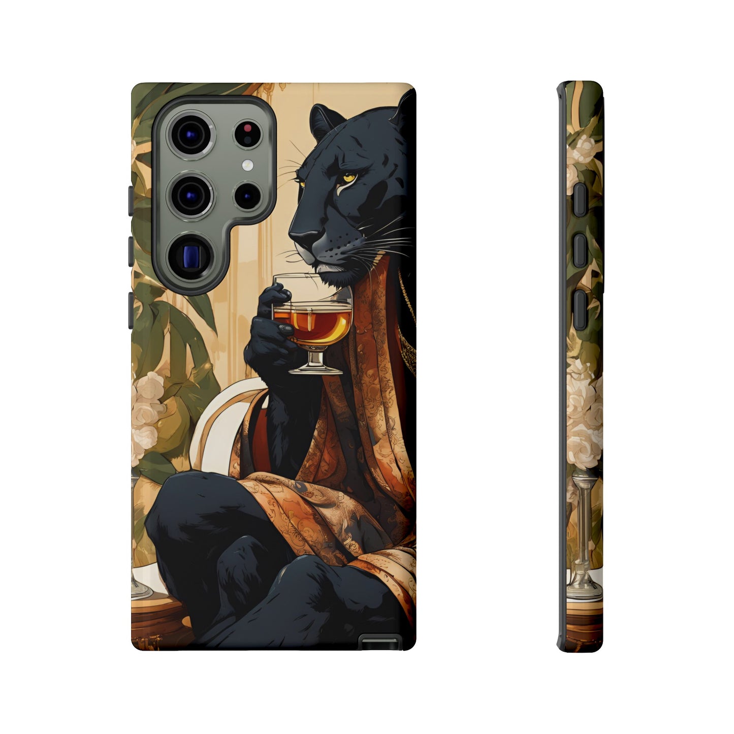 Hard Phone Case Whimsical Leopard Cat Phone Case, iPhone, Google Pixel, Samsung Galaxy Pixel, Cat Lover Gift, Gift for Him, Gift for Her