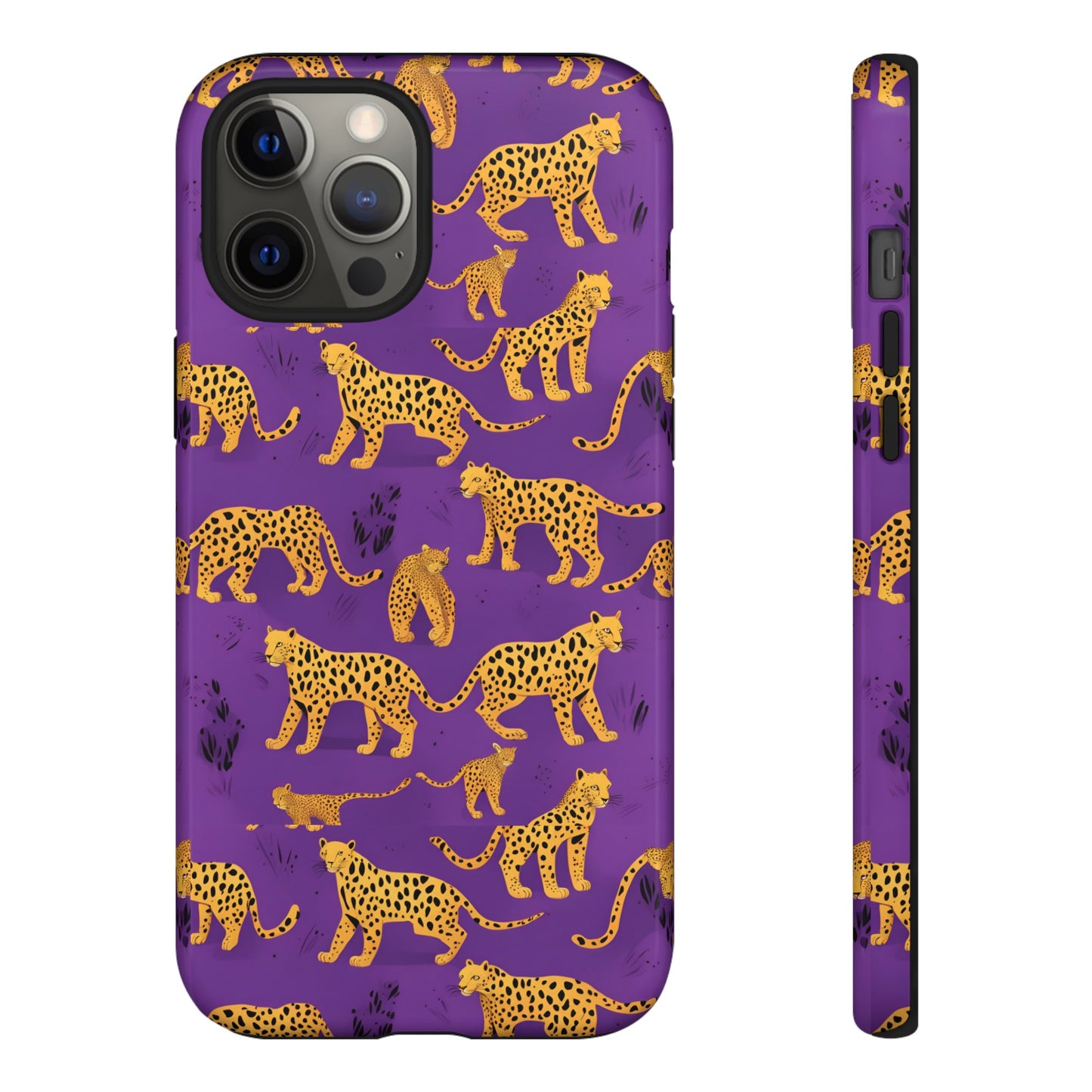 Hard Phone Case Purple Leopard, iPhone 15, 14,13,12,11,X Google Pixel, Samsung Galaxy